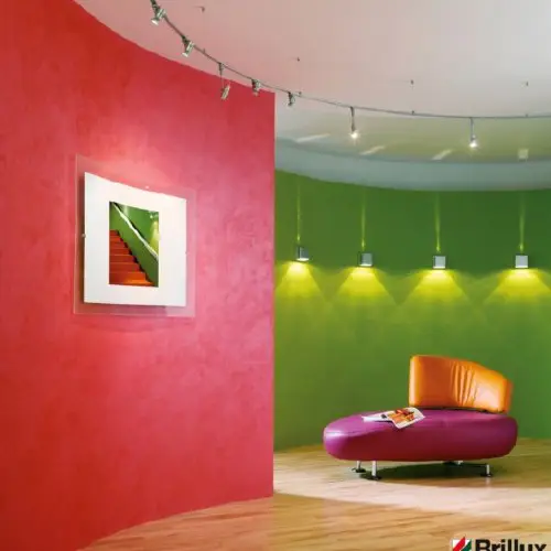 Rote Wand mit einem Bild - Maler Biesalski in Herne