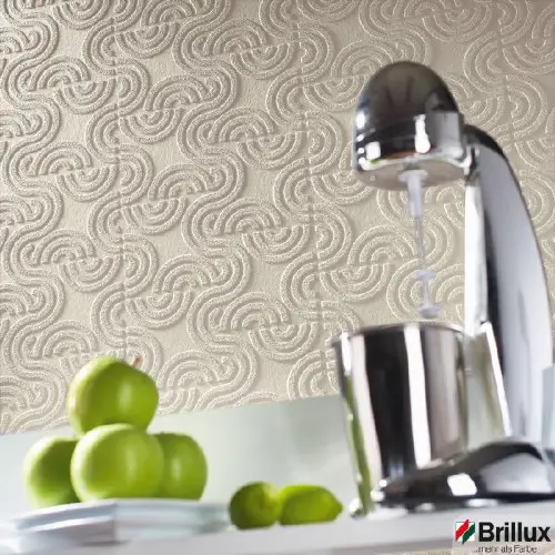 Schale mit Äpfeln vor einer tapezierten Wand mit Mustern - Maler Biesalski in Herne